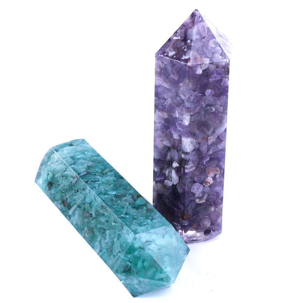 Hexagonal Crystal Wands Healing Chakra Single-Pointed Column Polished Reiki Quartz Meditation Home Decor