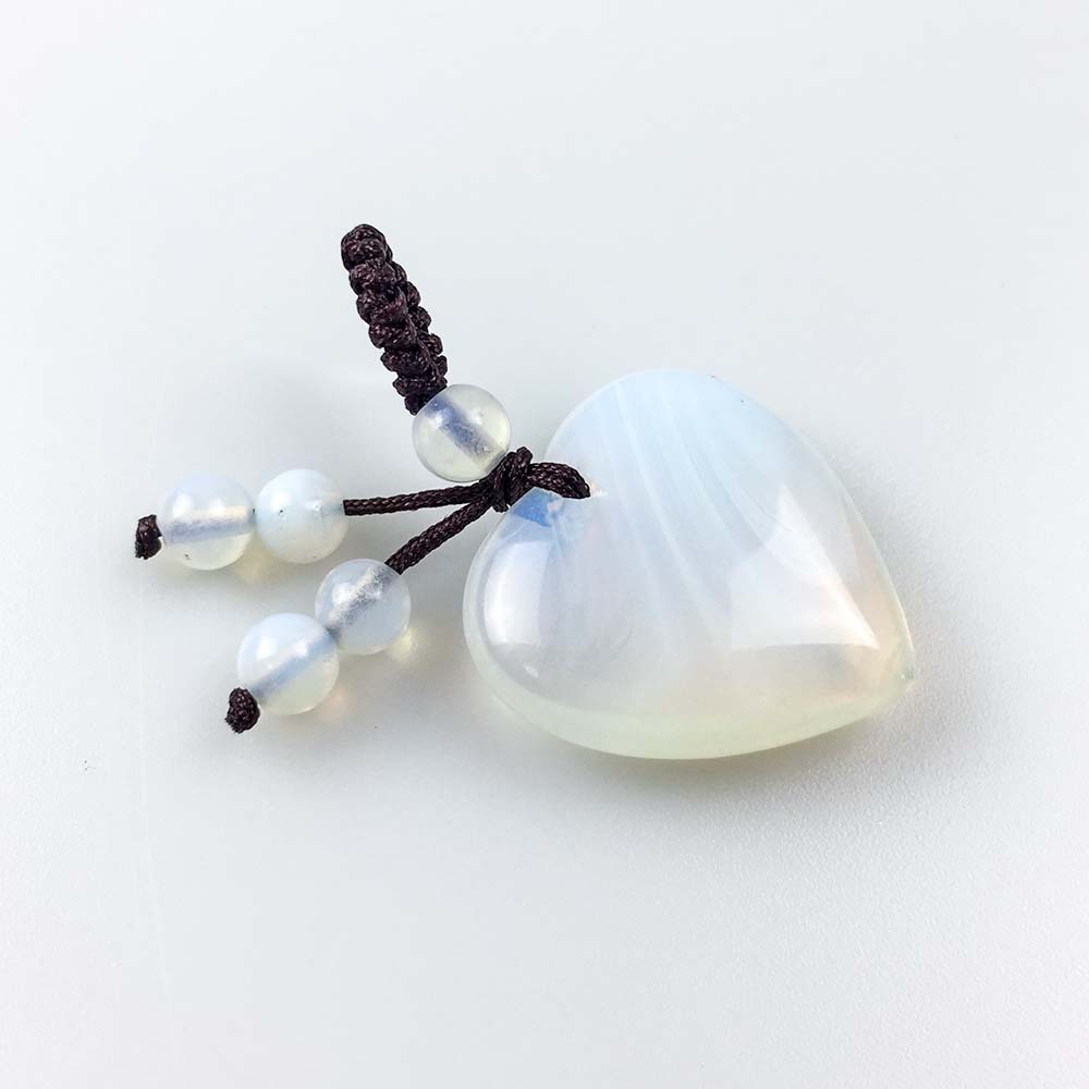 25MM 30MM Love Heart Gemstone Pendant Woven Friendship  Chakra for Making Jewelry Necklace Keychain