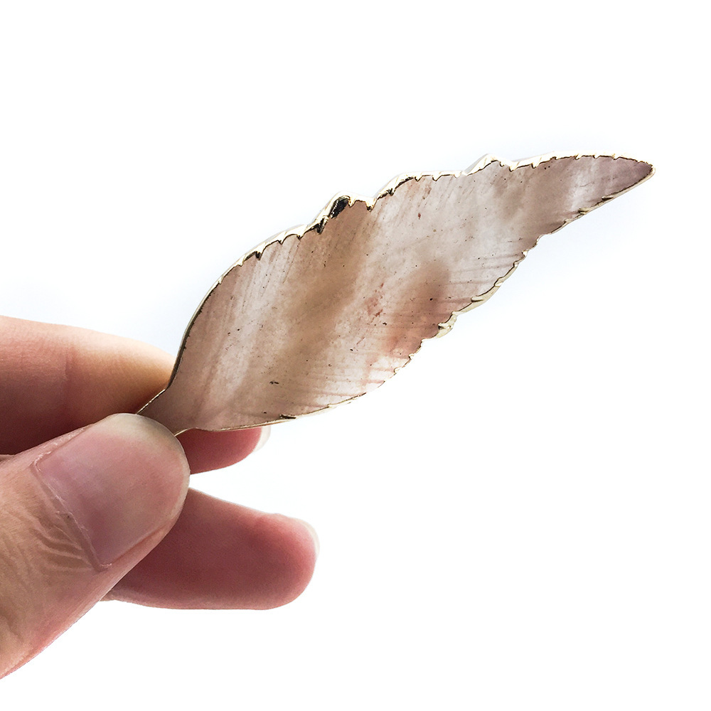 Hand Carved Natural Gemstone Feather & Leaf Charm Pendant for Making Jewelry