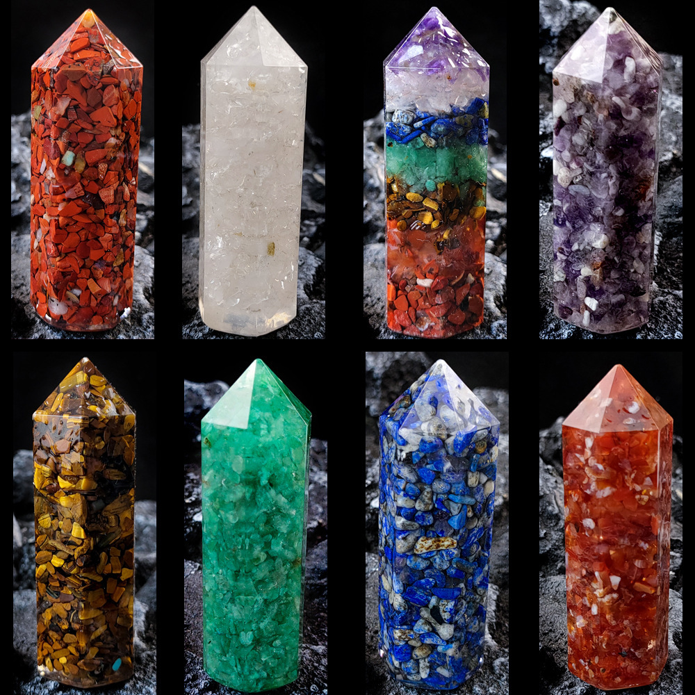Hexagonal Crystal Wands Healing Chakra Single-Pointed Column Polished Reiki Quartz Meditation Home Decor