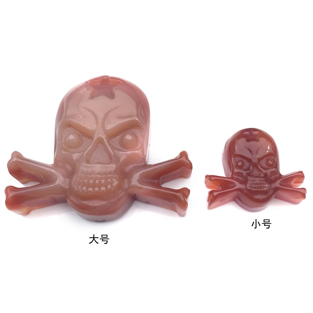 Handmade Craved Skull Figurine Statue Crystal Stone Decorative Skeleton Sculptures Ornament for Gift