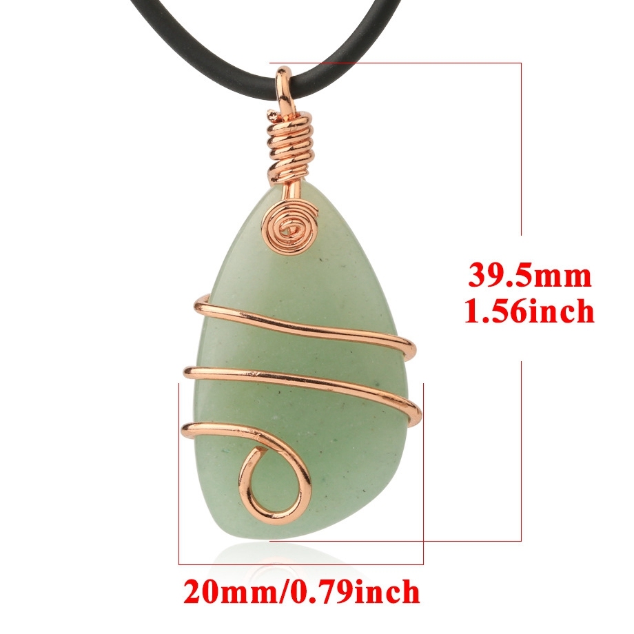 Healing Reiki Spiritual Faith Healing Gemstone Energy Crystal Quartz Stone Wire Wrap Tumble Necklace Pendant
