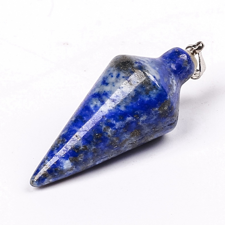 Natural Crystal Point Pendulum Chakra Gemstone Cone Pendant Necklace
