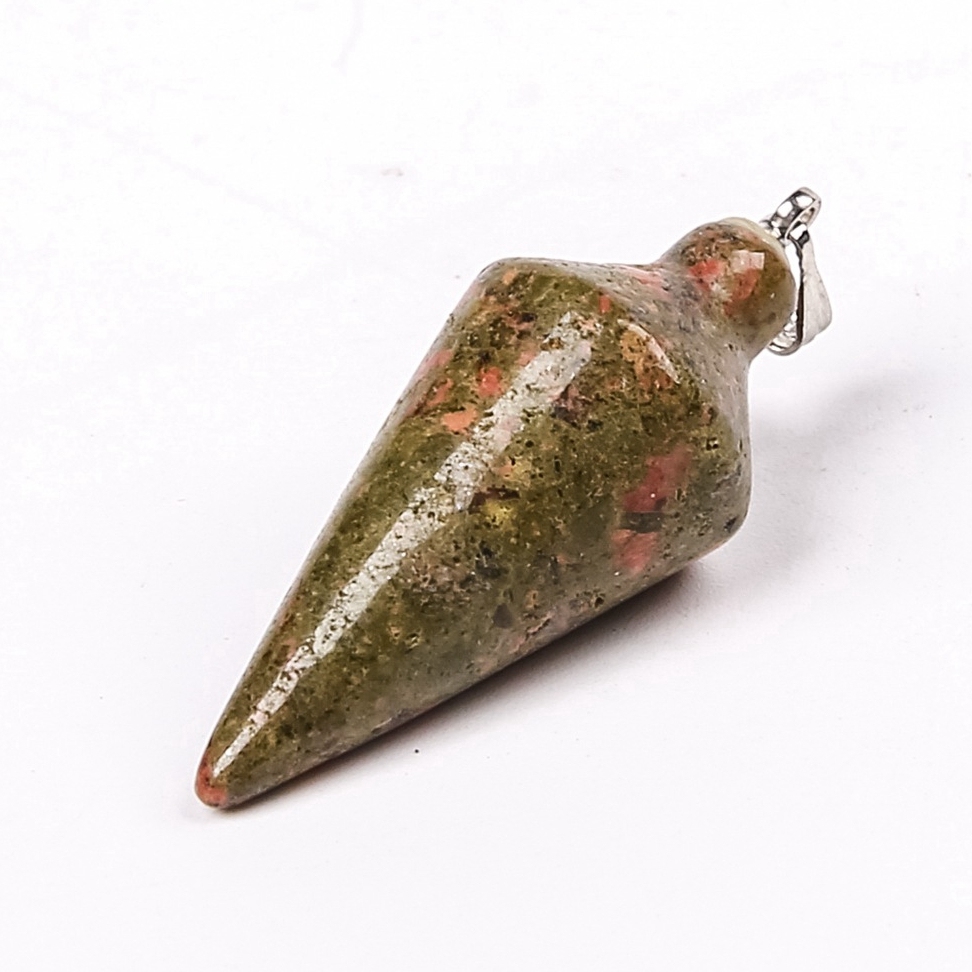 Natural Crystal Point Pendulum Chakra Gemstone Cone Pendant Necklace