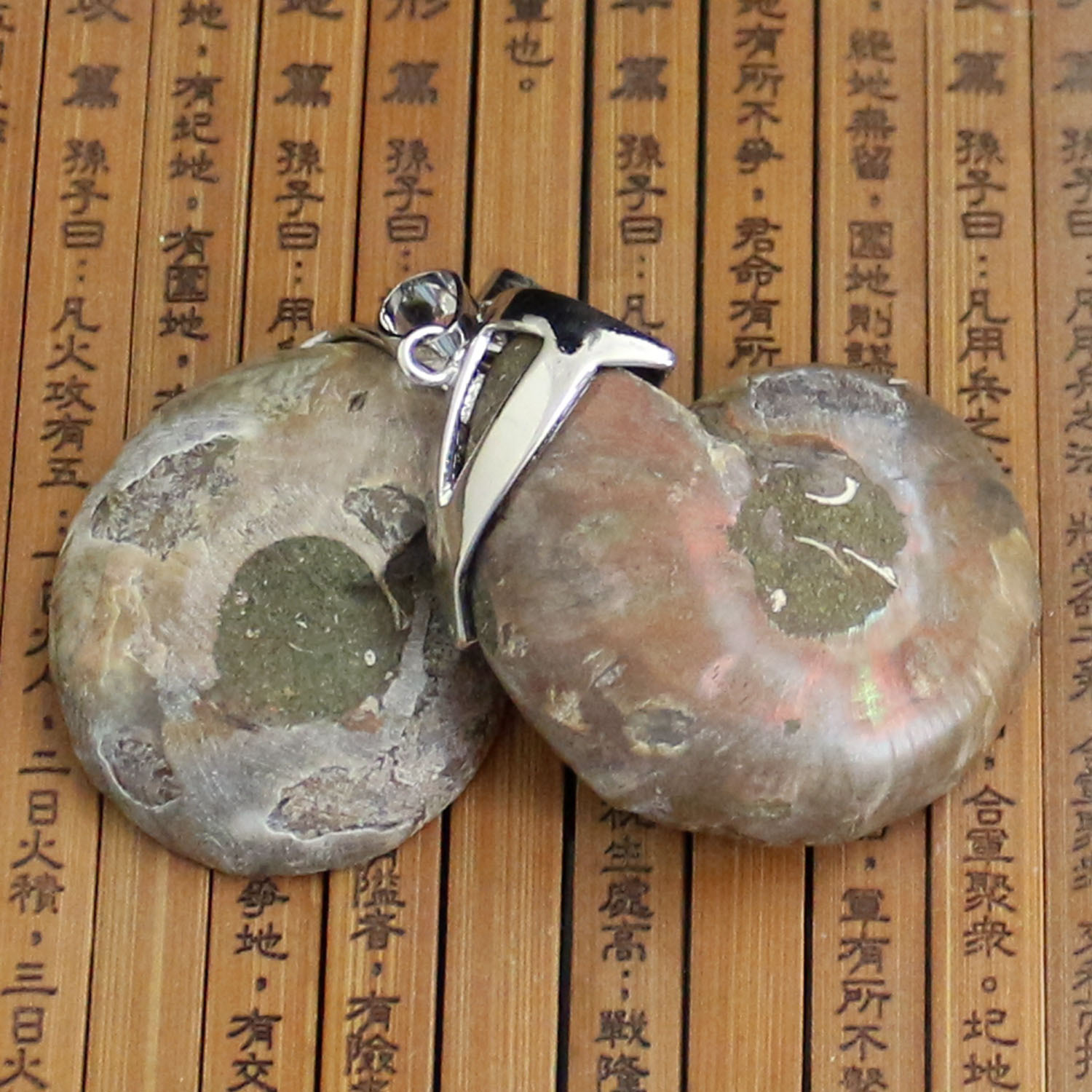Charm Handmade Natural Conch Ammonite Silver Wrapped Pendant Shell Necklace for Women