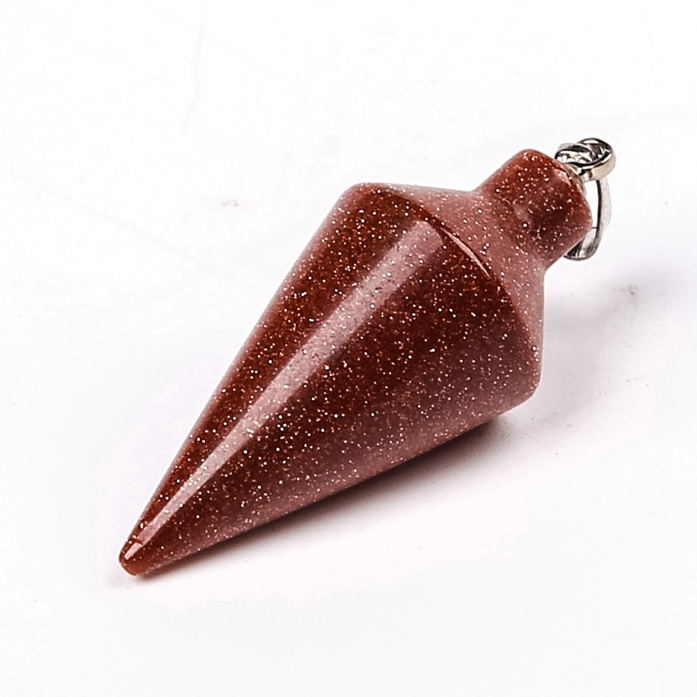 Natural Crystal Point Pendulum Chakra Gemstone Cone Pendant Necklace