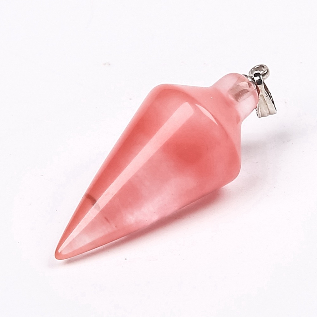 Natural Crystal Point Pendulum Chakra Gemstone Cone Pendant Necklace