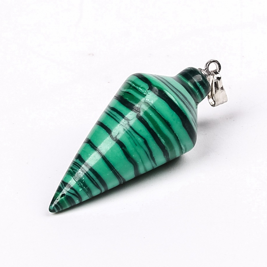 Natural Crystal Point Pendulum Chakra Gemstone Cone Pendant Necklace