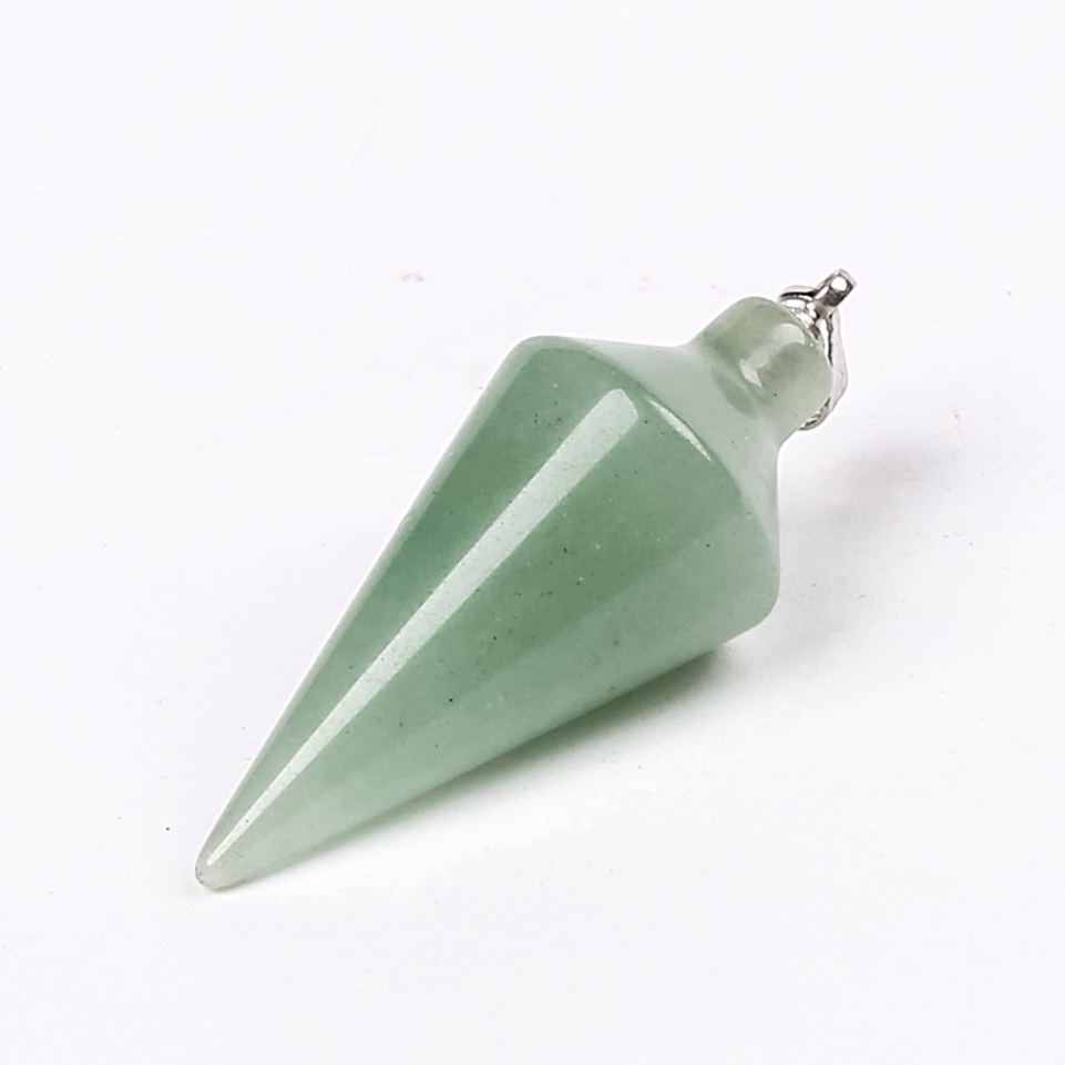 Natural Crystal Point Pendulum Chakra Gemstone Cone Pendant Necklace
