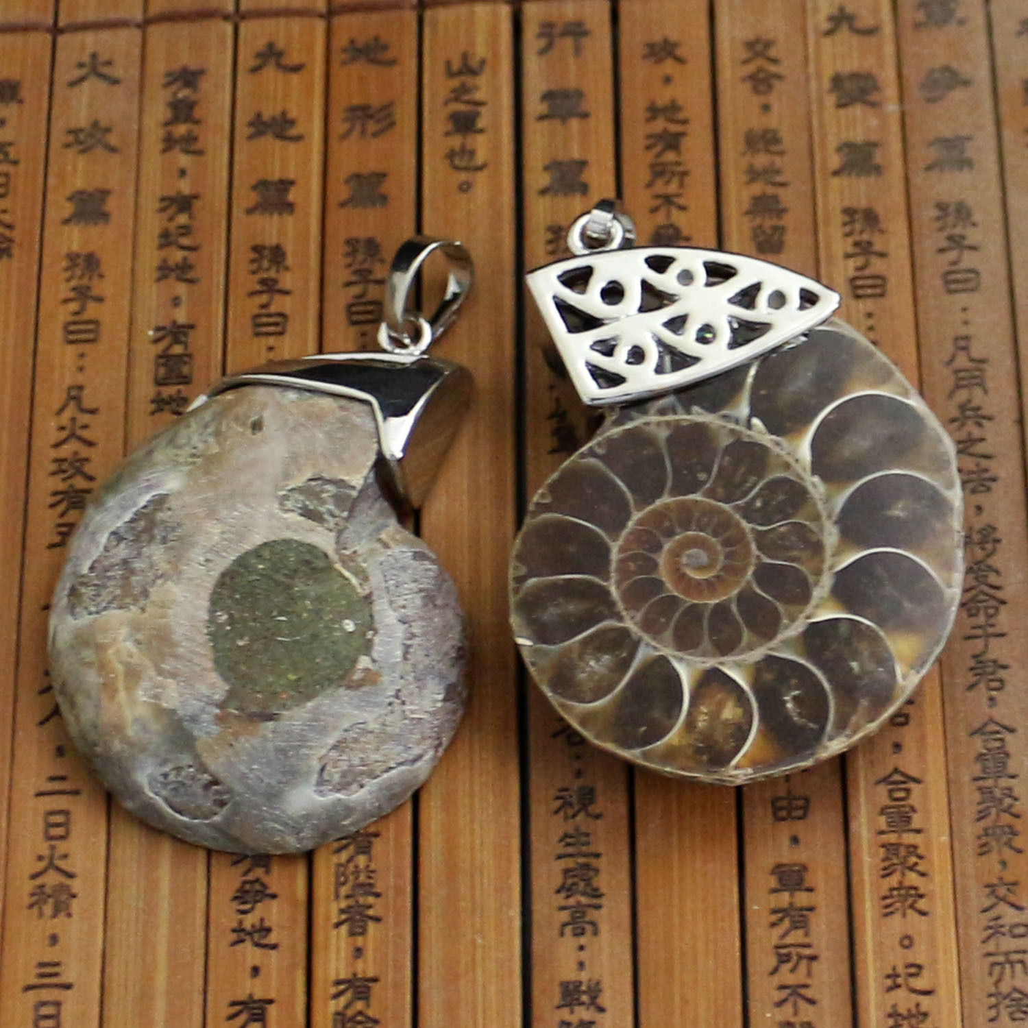 Charm Handmade Natural Conch Ammonite Silver Wrapped Pendant Shell Necklace for Women