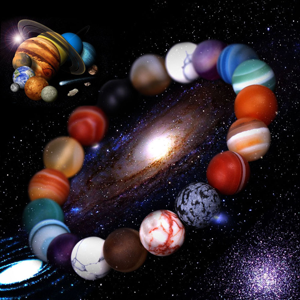 Solar System Eight Stone Planet Bracelet Universe Milky Way Galaxy Exploration Star Bracelet.