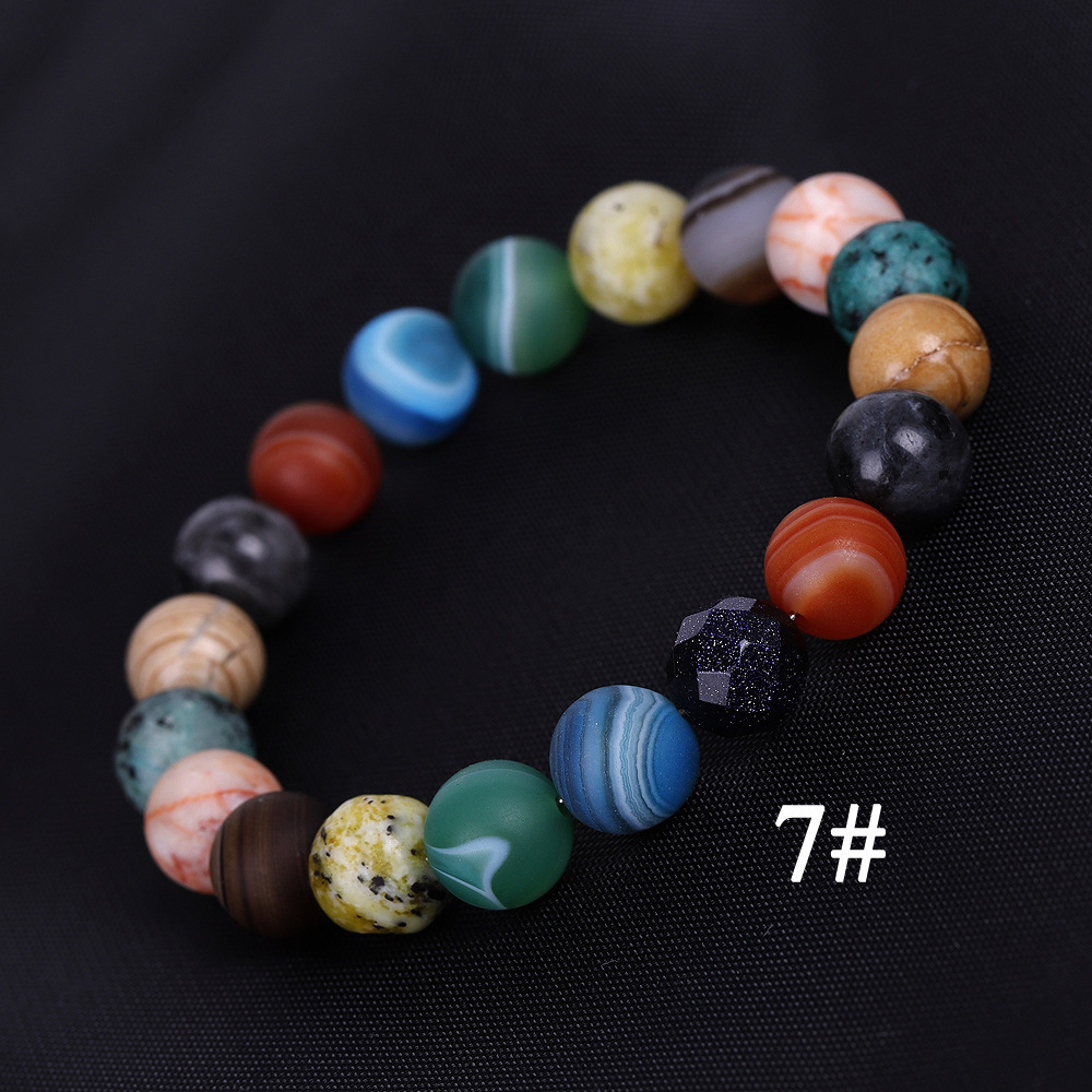 Solar System Eight Stone Planet Bracelet Universe Milky Way Galaxy Exploration Star Bracelet.
