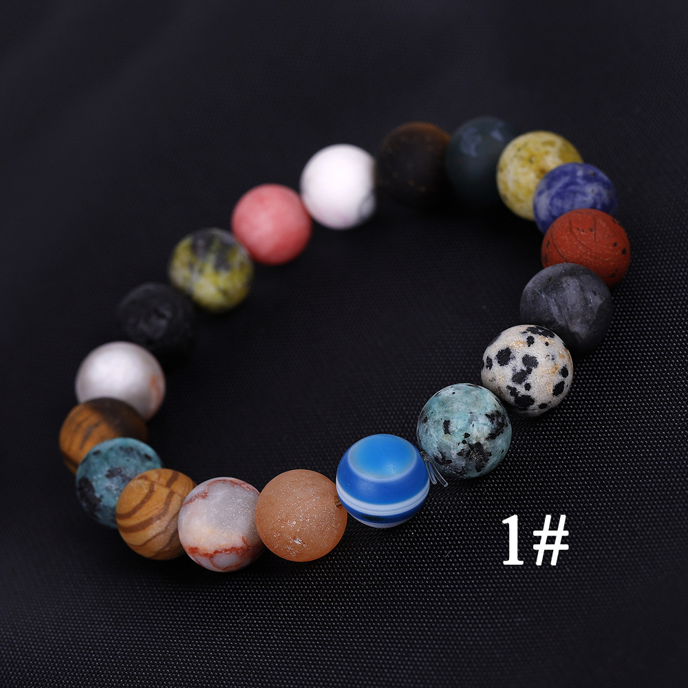 Solar System Eight Stone Planet Bracelet Universe Milky Way Galaxy Exploration Star Bracelet.