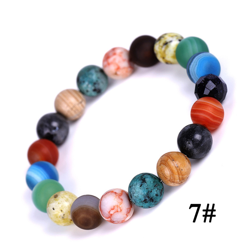 Solar System Eight Stone Planet Bracelet Universe Milky Way Galaxy Exploration Star Bracelet.