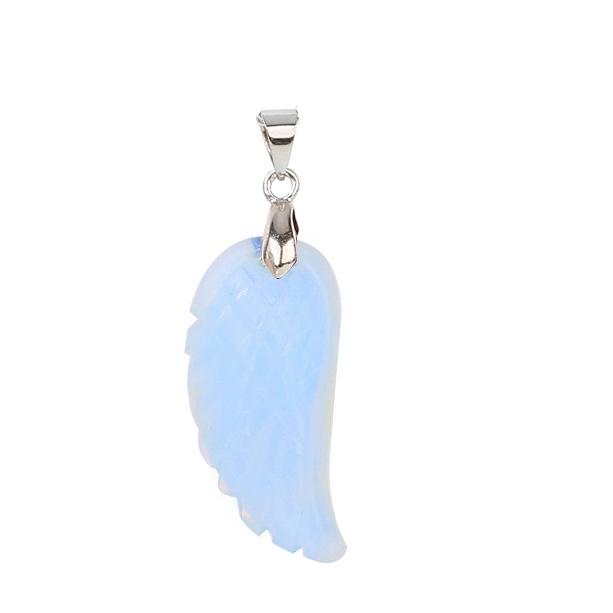 Angel Wing Crystal Pendant Necklaces Adjustable Rope Reiki Healing Stone Natural Gemstone Necklace for Women Men