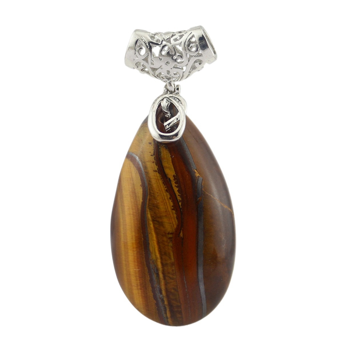 Natural Healing Crystal Waterdrop Pendant Necklace for Women 18" Black Leather Cord  Teardrop Gemstone Jewelry