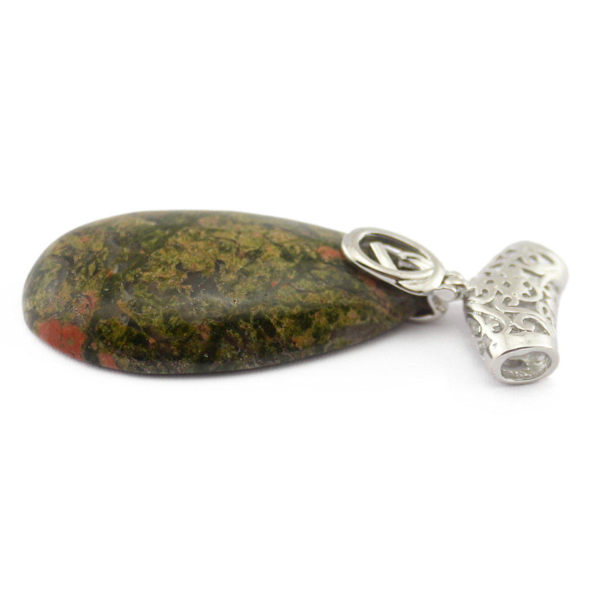 Natural Healing Crystal Waterdrop Pendant Necklace for Women 18" Black Leather Cord  Teardrop Gemstone Jewelry