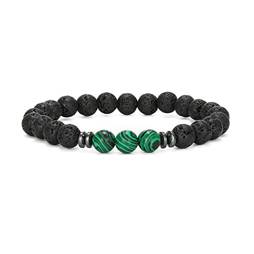 8mm Lava Rock Bracelet - Essential Oil Diffuser Stone Bead Bracelets for Women, Stress Relief Aromatherapy