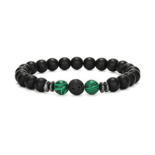 8mm Matte Onyx Bracelet - Essential Oil Diffuser Stone Agate Bead Bracelets for Women, Stress Relief Aromatherapy