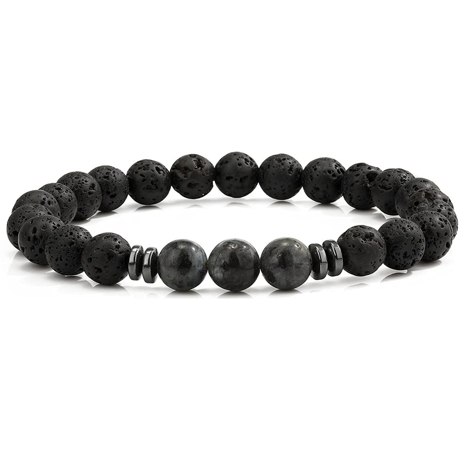 8mm Lava Rock Bracelet - Essential Oil Diffuser Stone Bead Bracelets for Women, Stress Relief Aromatherapy