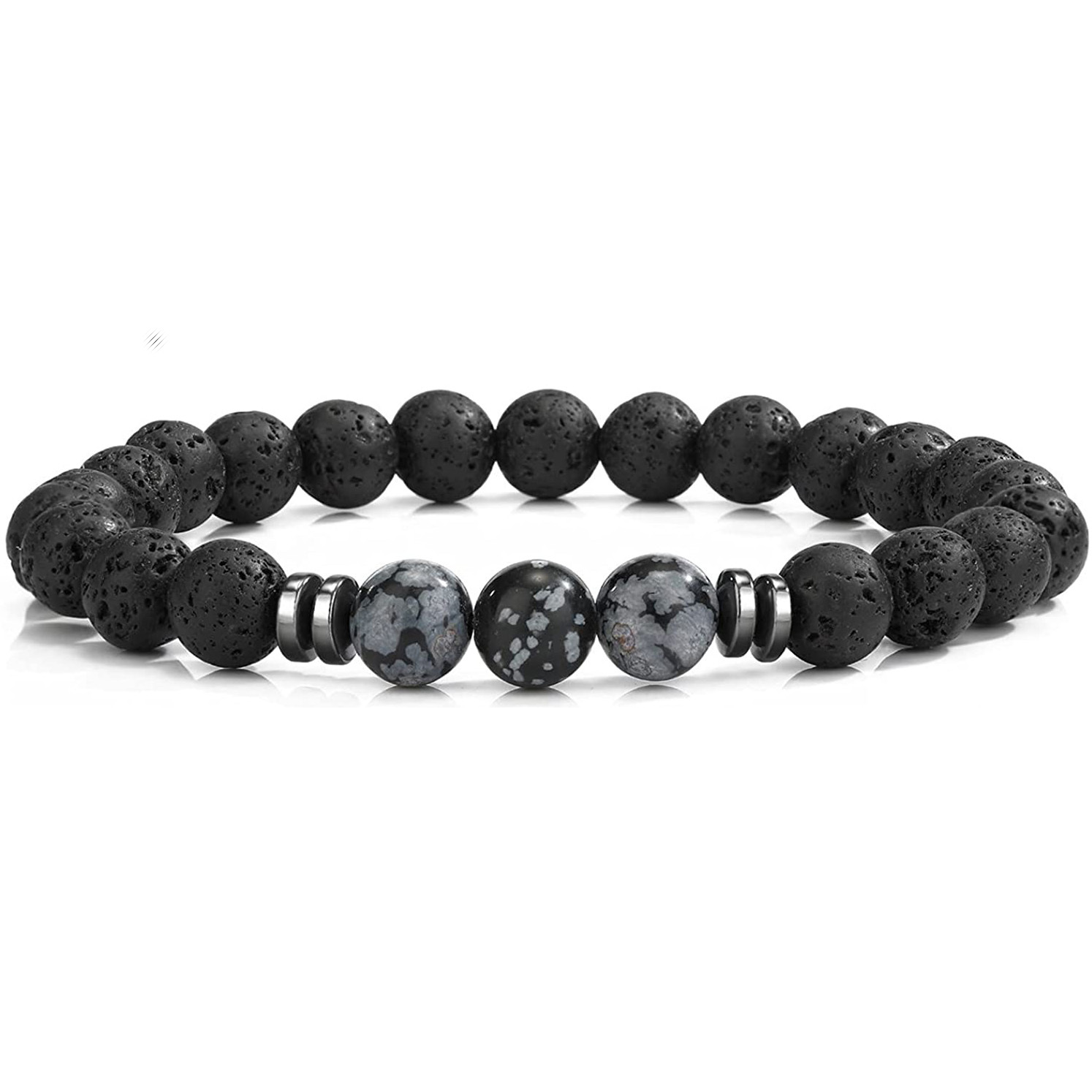 8mm Lava Rock Bracelet - Essential Oil Diffuser Stone Bead Bracelets for Women, Stress Relief Aromatherapy