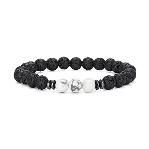 8mm Lava Rock Bracelet - Essential Oil Diffuser Stone Bead Bracelets for Women, Stress Relief Aromatherapy
