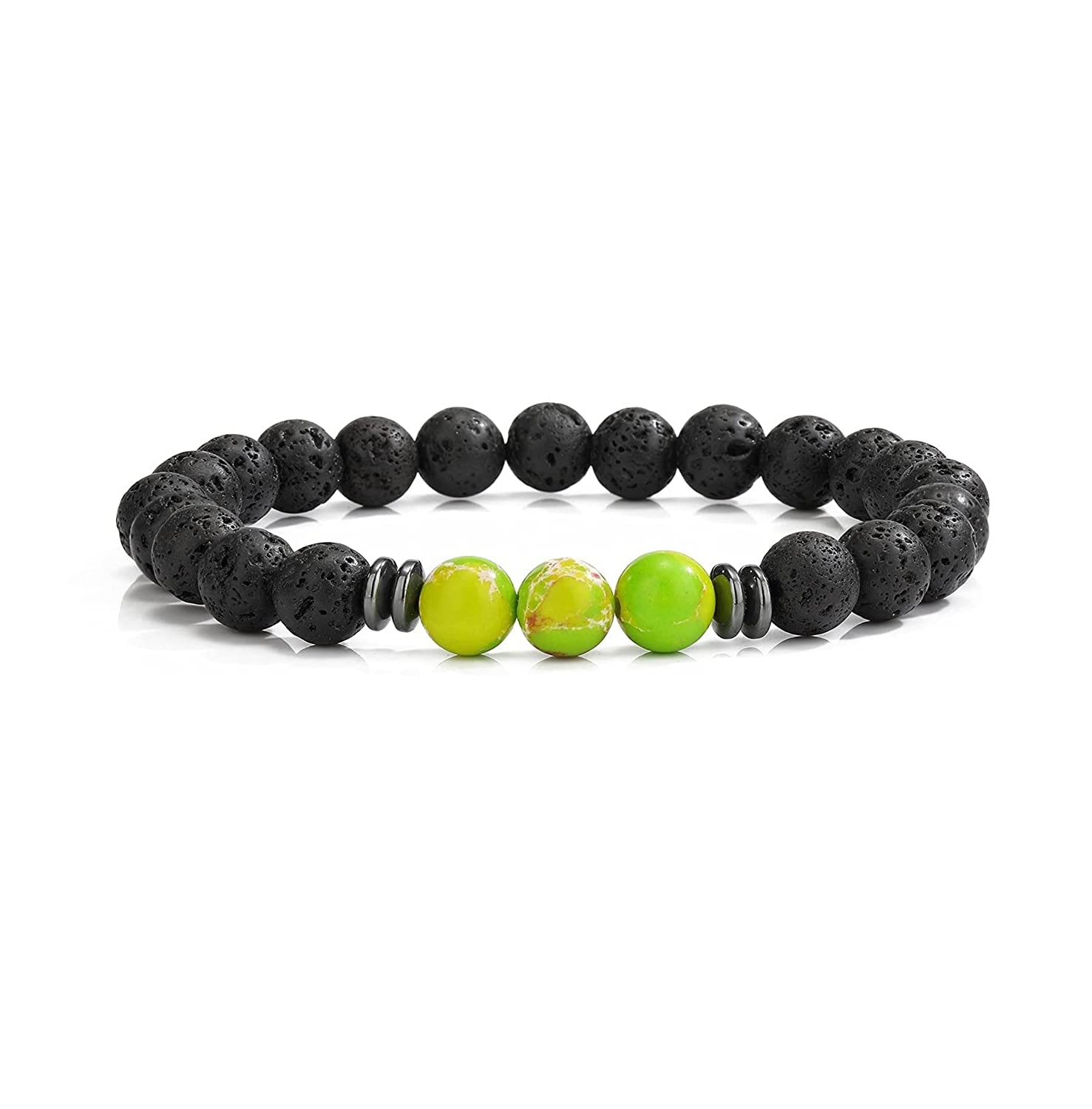 8mm Lava Rock Bracelet - Essential Oil Diffuser Stone Bead Bracelets for Women, Stress Relief Aromatherapy