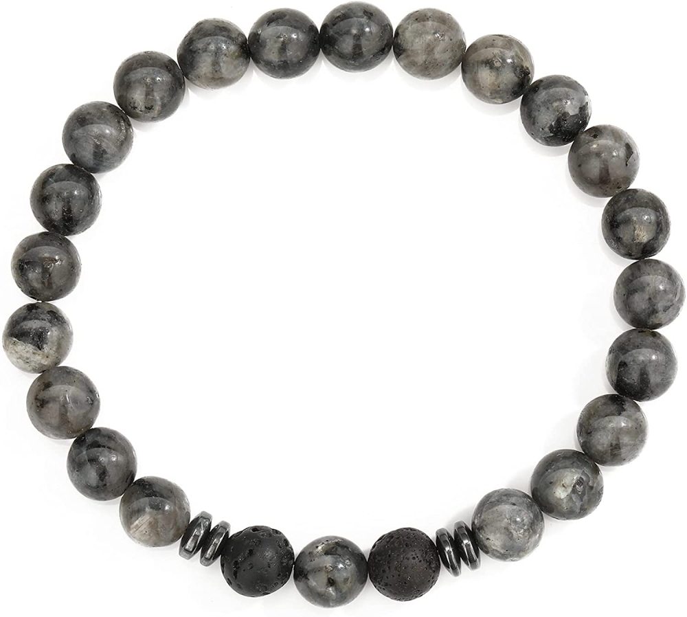 Natural 8MM Gemstone Beads Stretch Bracelet Essential Oil Diffuser Rock Lava Stone Beaded Bracelet for Men Women Jewelry