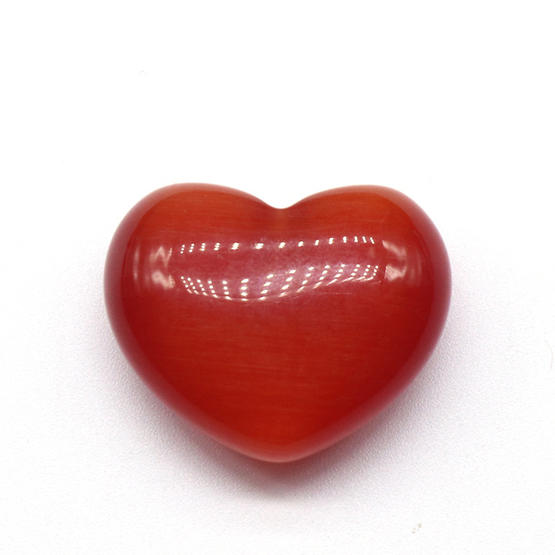 Cat's Eye Stone Carved Heart Love Crystals and Healing Stones Palm Worry Stone (1.57 inchs)