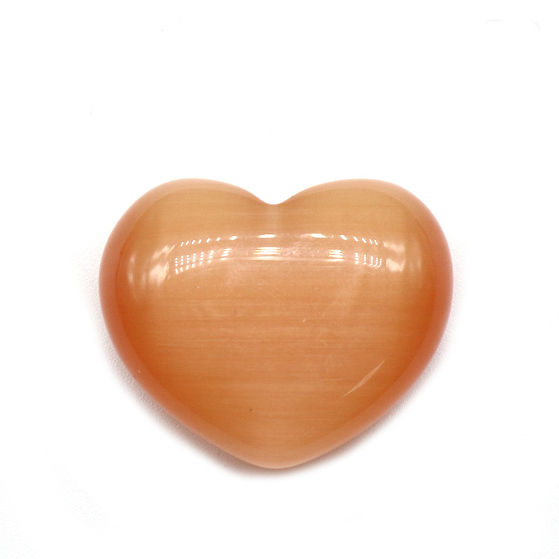 Cat's Eye Stone Carved Heart Love Crystals and Healing Stones Palm Worry Stone (1.57 inchs)