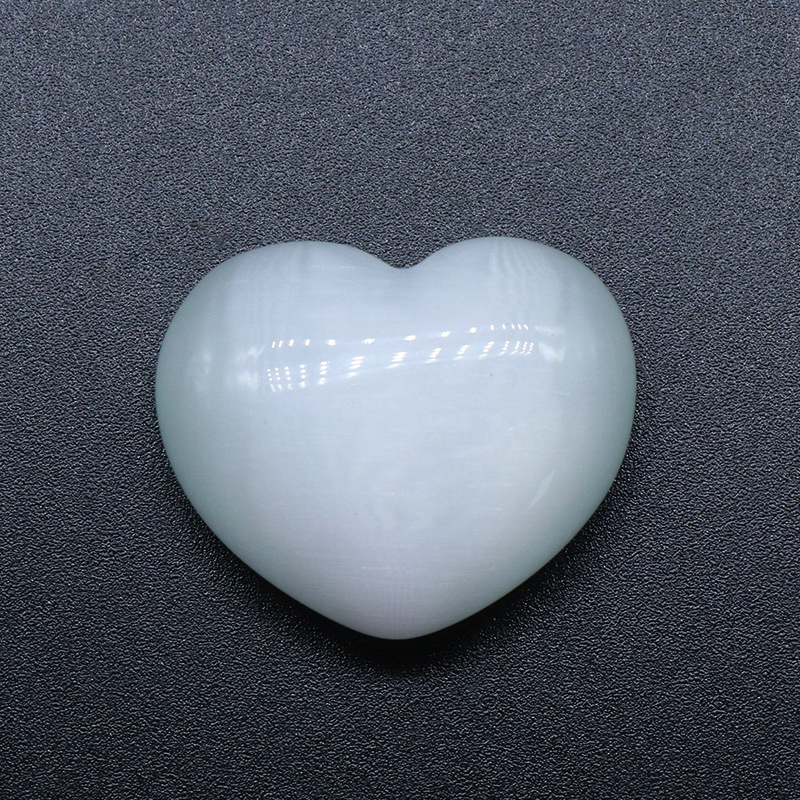 Cat's Eye Stone Carved Heart Love Crystals and Healing Stones Palm Worry Stone (1.57 inchs)