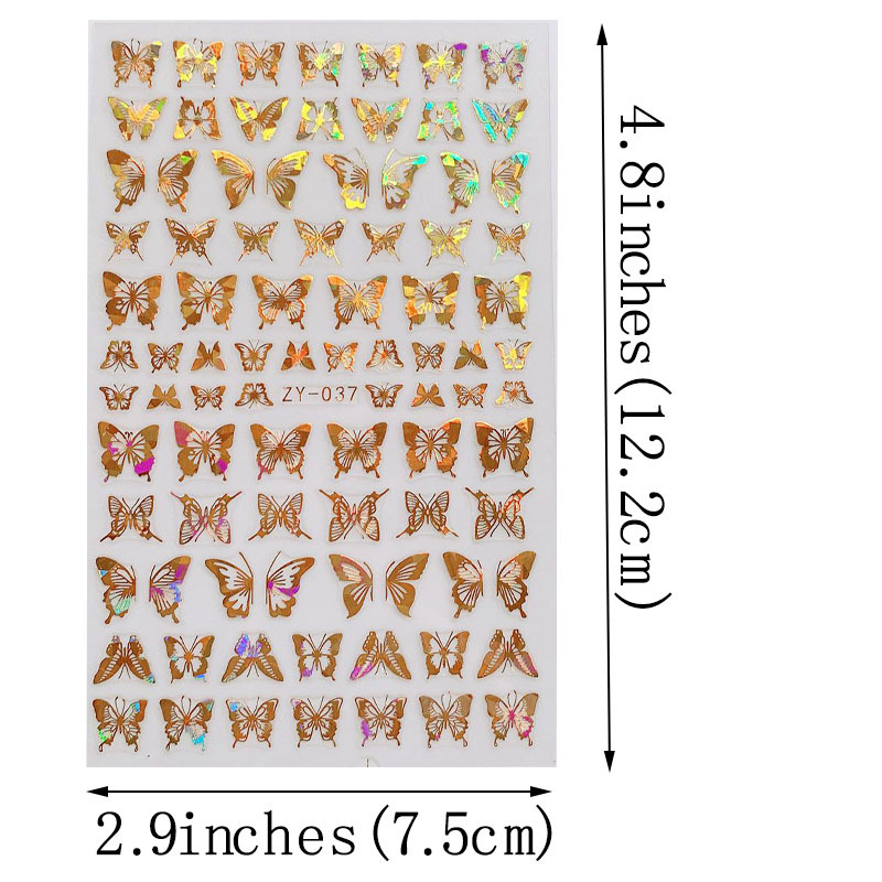 8 Sheets Butterfly Nail Stickers Spring Summer Floral Flower Nail Decals Nail Accessories for Nail Art Decorations Supplies