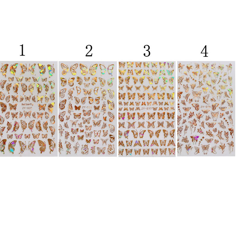8 Sheets Butterfly Nail Stickers Spring Summer Floral Flower Nail Decals Nail Accessories for Nail Art Decorations Supplies