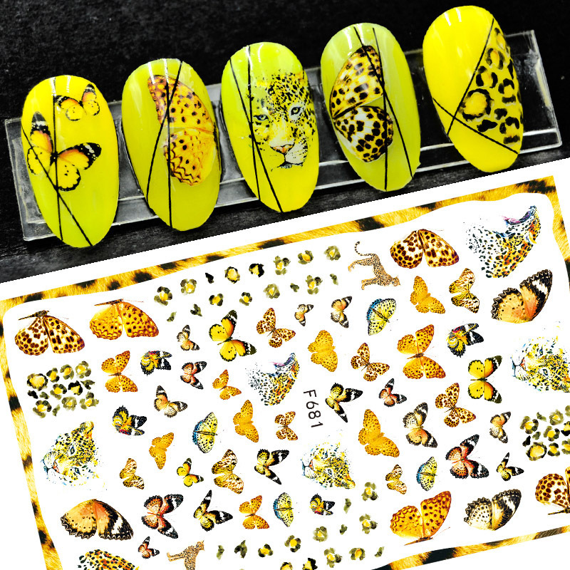 8 Sheets Butterfly Nail Stickers Spring Summer Floral Flower Nail Decals Nail Accessories for Nail Art Decorations Supplies