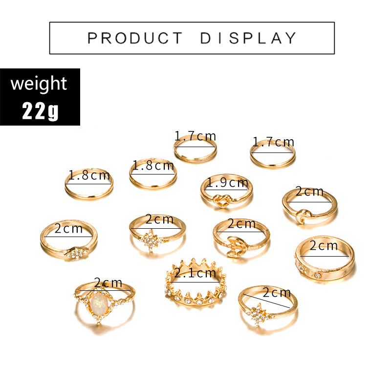 Boho Silver Star Moon Knuckle Ring Set for Women Teen Girls,Vintage Crystal Stackable Midi Finger Rings