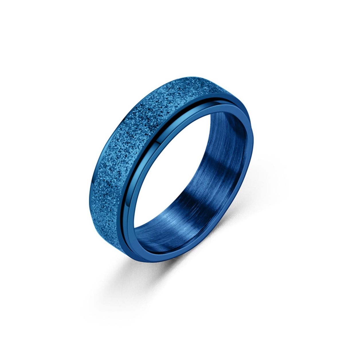 Spinner Ring Set for Women Men Anxiety Relief 6MM Fidget Rings for Anxiety Stainless Steel Frosted Ring Perfect for Weddings,Parties, Celebrations