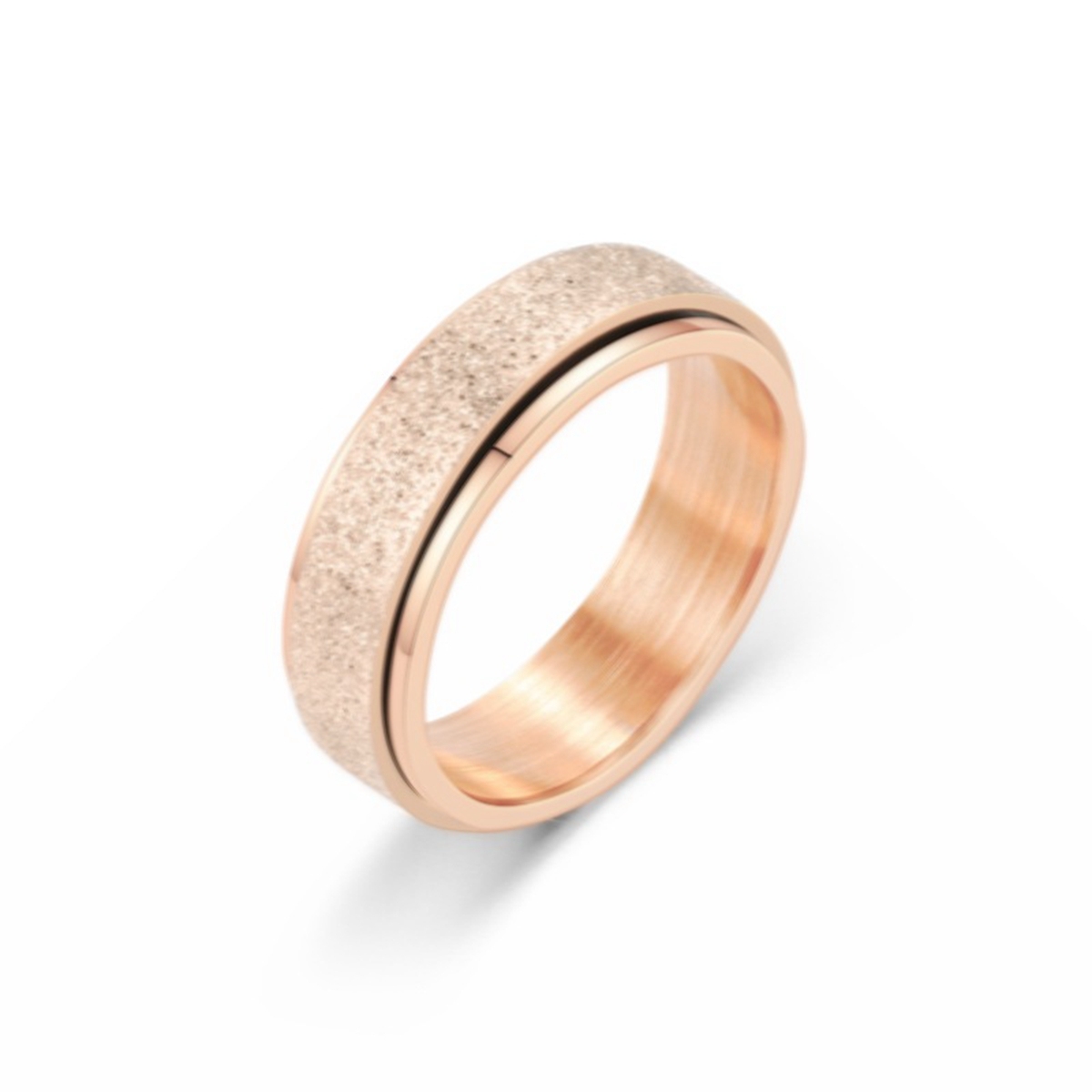 Spinner Ring Set for Women Men Anxiety Relief 6MM Fidget Rings for Anxiety Stainless Steel Frosted Ring Perfect for Weddings,Parties, Celebrations