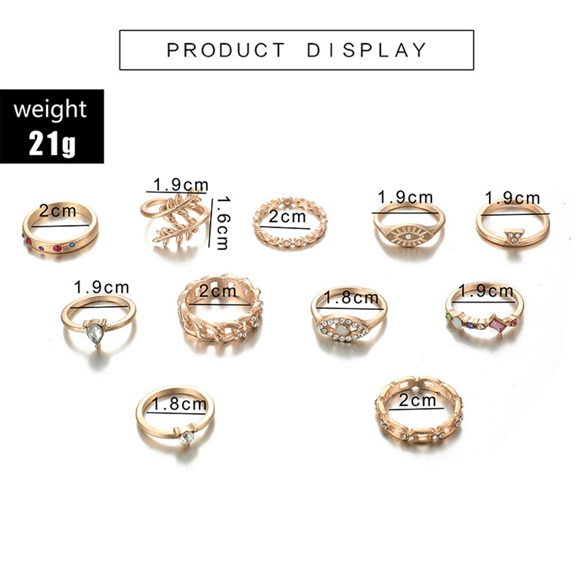 Women Rings Set Knuckle Rings Gold Bohemian Rings for Girls Vintage Gem Crystal Rings Joint Knot Ring Sets for Teens Party Daily Fesvital Jewelry Gift
