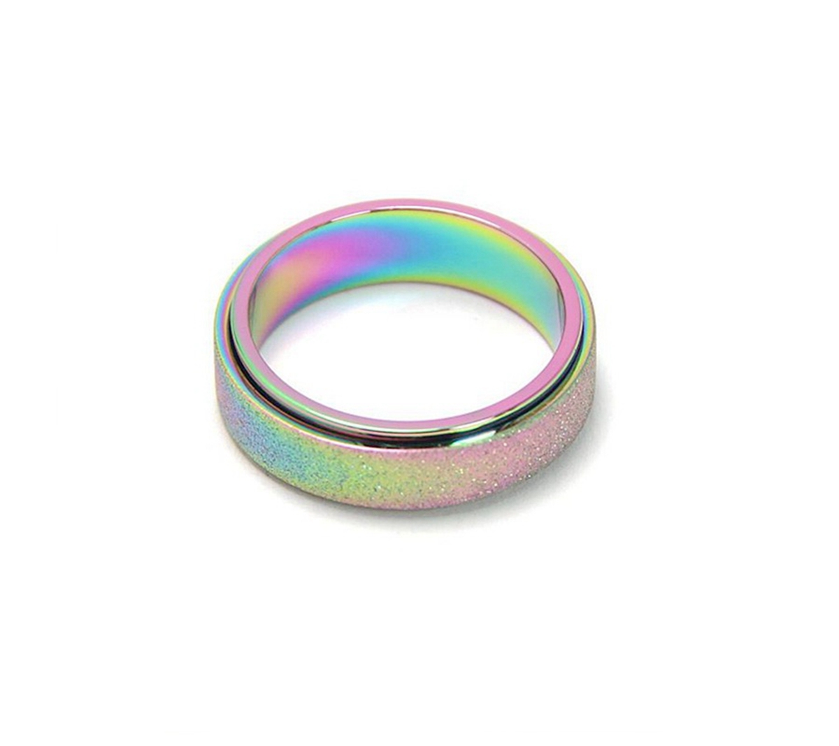 Spinner Ring Set for Women Men Anxiety Relief 6MM Fidget Rings for Anxiety Stainless Steel Frosted Ring Perfect for Weddings,Parties, Celebrations