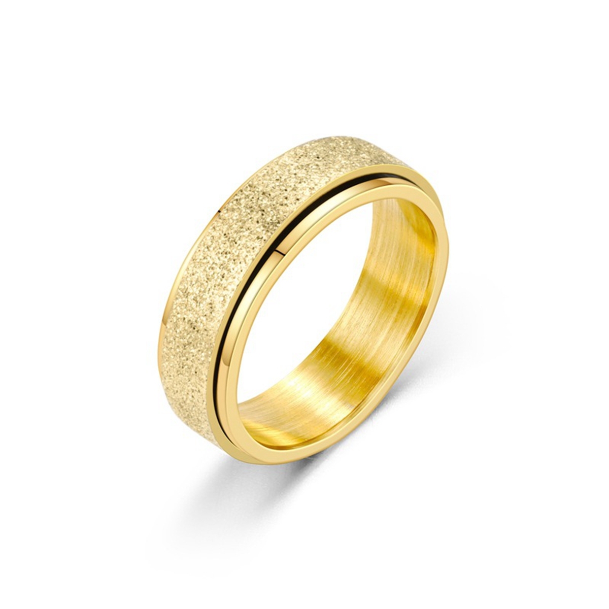 Spinner Ring Set for Women Men Anxiety Relief 6MM Fidget Rings for Anxiety Stainless Steel Frosted Ring Perfect for Weddings,Parties, Celebrations