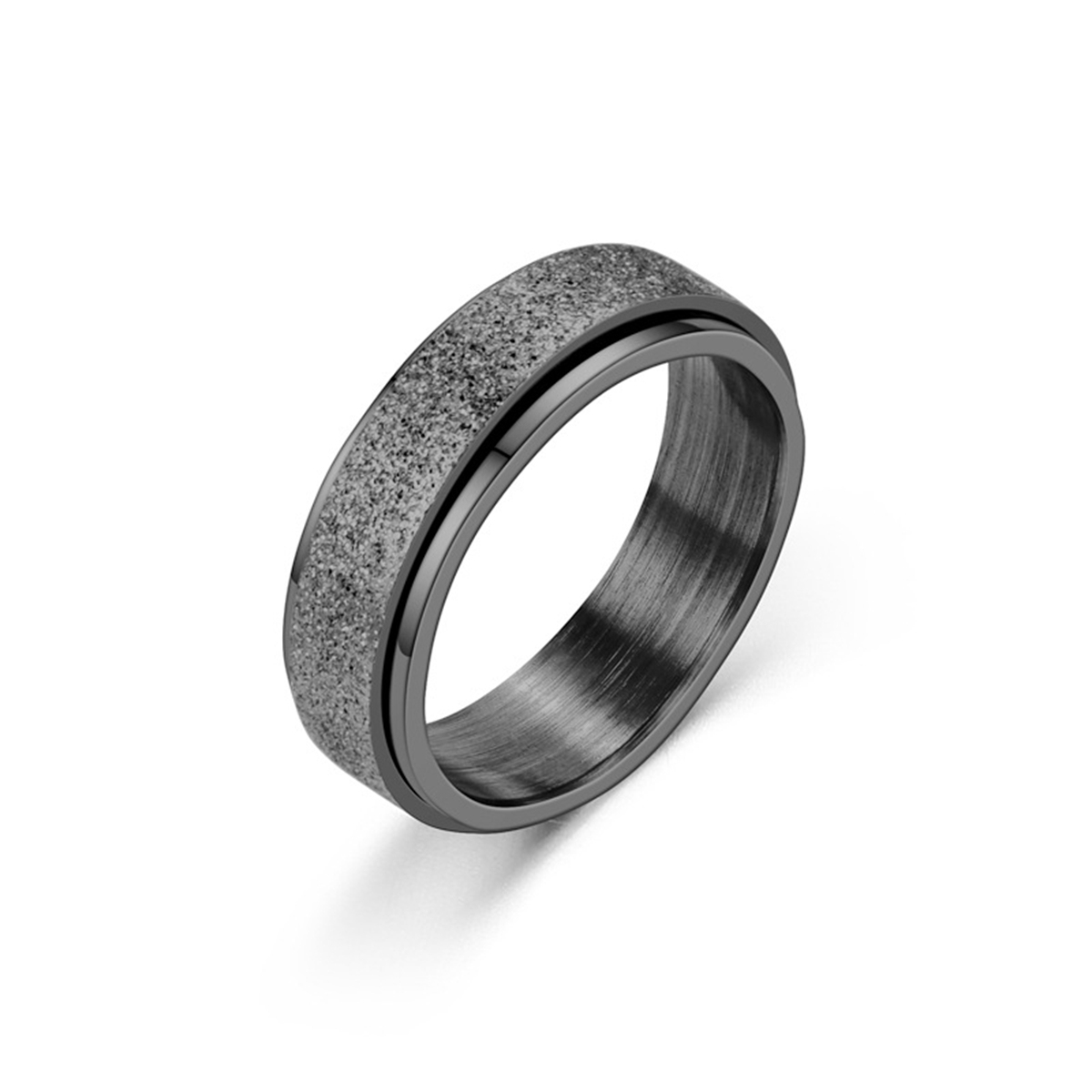 Spinner Ring Set for Women Men Anxiety Relief 6MM Fidget Rings for Anxiety Stainless Steel Frosted Ring Perfect for Weddings,Parties, Celebrations