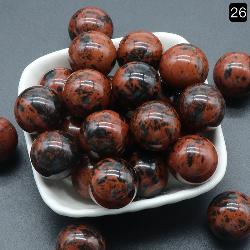 16MM Chakra Healing Gemstone Crystal Ball Set Natural Quartz Gemstones Sphere for Healing Meditation Feng Shui Home Decoration