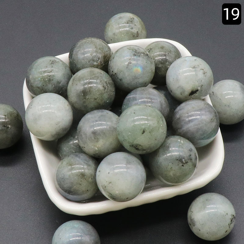 8MM Chakra Healing Gemstone Crystal Ball Set Natural Quartz Gemstones Sphere for Healing Meditation Feng Shui Home Decoration