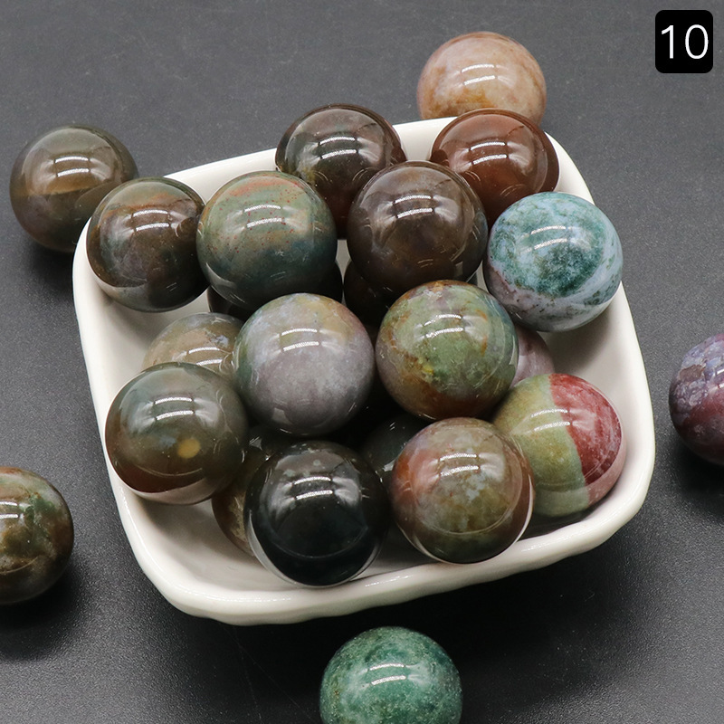 18MM Chakra Healing Gemstone Crystal Ball Set Natural Quartz Gemstones Sphere for Healing Meditation Feng Shui Home Decoration