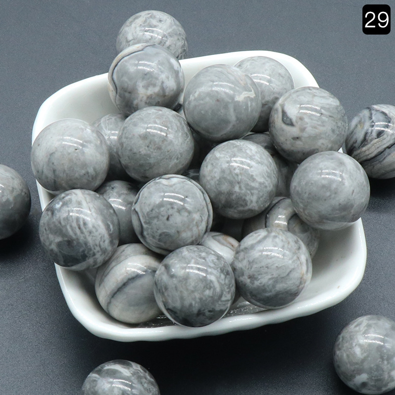 10MM Chakra Healing Gemstone Crystal Ball Set Natural Quartz Gemstones Sphere for Healing Meditation Feng Shui Home Decoration