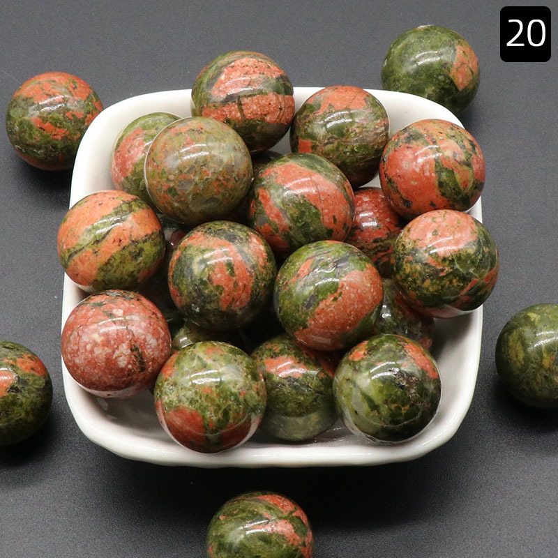 18MM Chakra Healing Gemstone Crystal Ball Set Natural Quartz Gemstones Sphere for Healing Meditation Feng Shui Home Decoration
