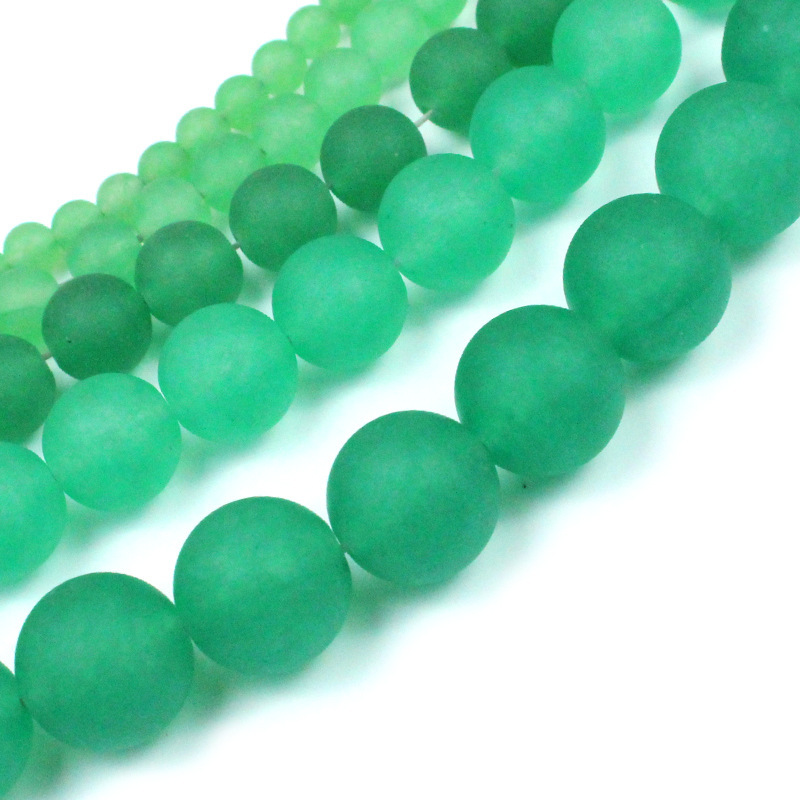 Matte Green Aventurine Round Healing Stone Full Strand Loose Natural Gem Bead for DIY Bracelet Necklace Jewelry Making 4/6/8/10/12mm