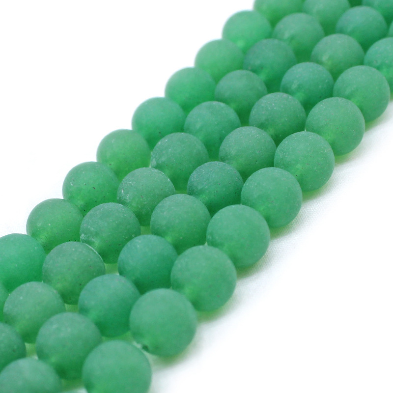 Matte Green Aventurine Round Healing Stone Full Strand Loose Natural Gem Bead for DIY Bracelet Necklace Jewelry Making 4/6/8/10/12mm