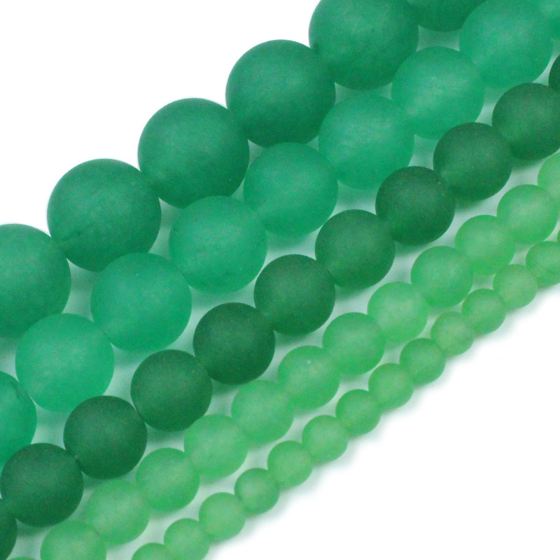 Matte Green Aventurine Round Healing Stone Full Strand Loose Natural Gem Bead for DIY Bracelet Necklace Jewelry Making 4/6/8/10/12mm