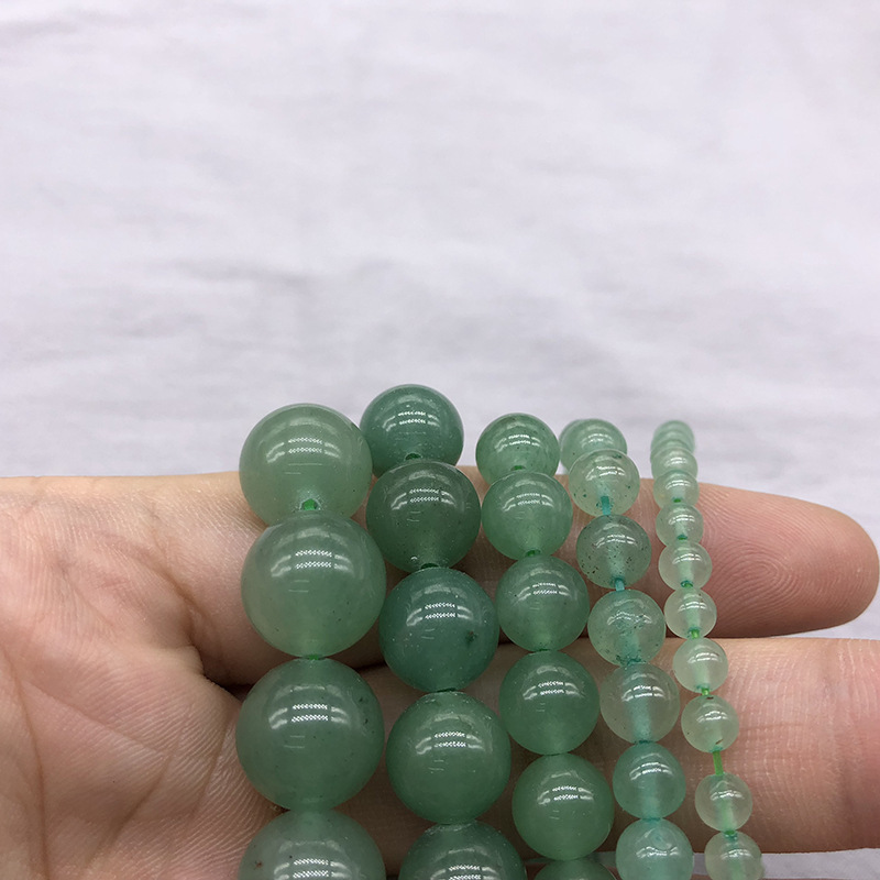 Loose Green Aventurine Round Healing Stone Full Strand Gem Bead for DIY Bracelet Necklace Jewelry Making 4/6/8/10/12mm